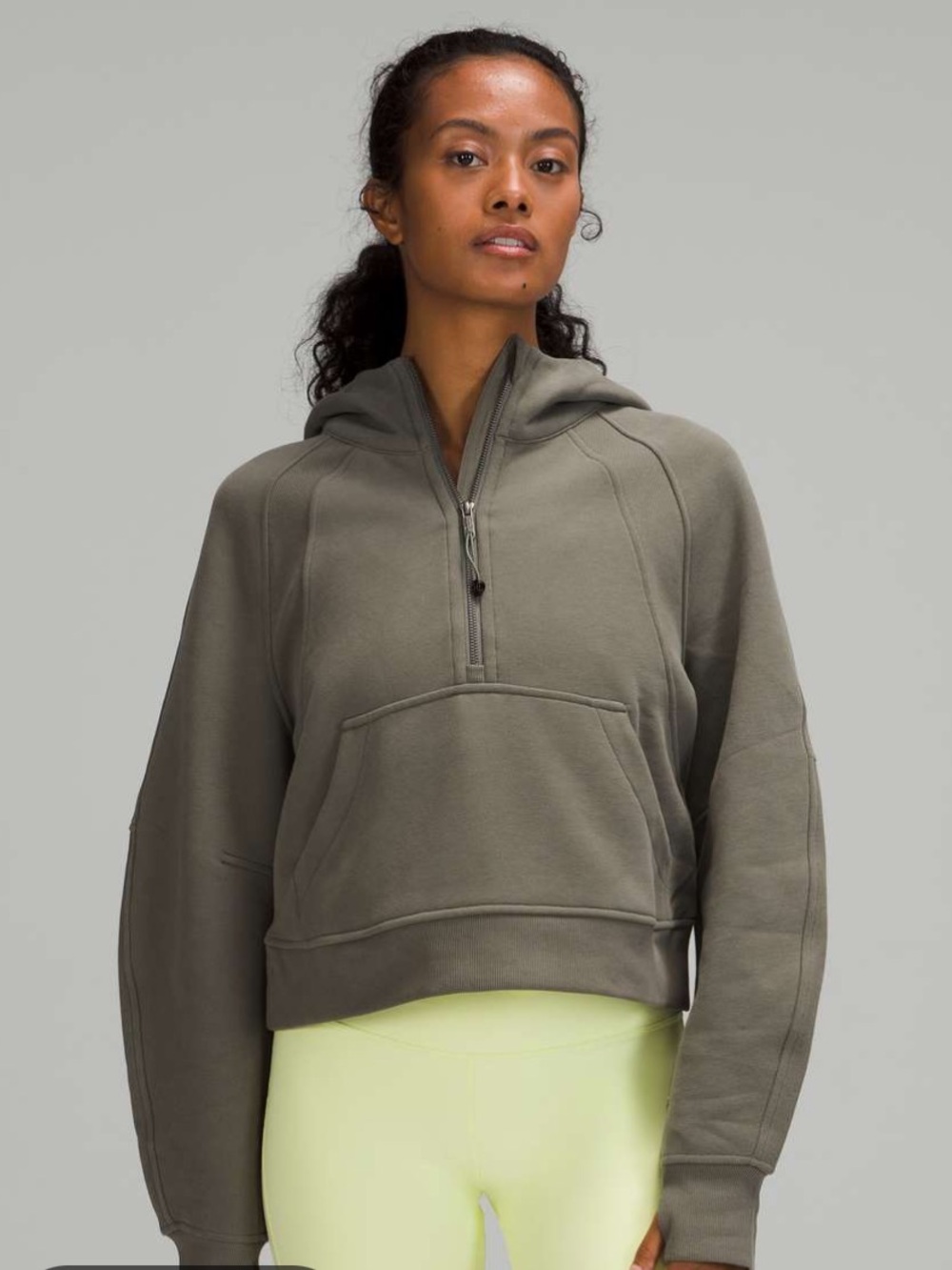 lululemon athletica Olive Green Half-Zip Hoodie